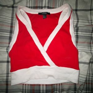 Forever 21 Red and white crop top